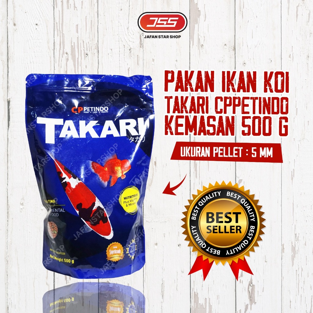 TAKARI 500 gram 5mm Makanan Ikan Hias Mas Koi, Louhan, Cupang, Manfish dll
