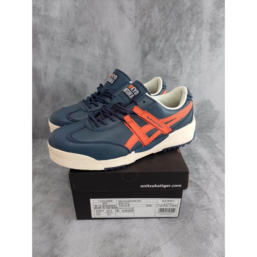 Onitsuka Tiger Delegation Ex Full Leather Iron Navy / Habanero