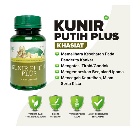 UMORIN KUNIR PUTIH PLUS OBAT KUNYIT PUTIH untuk Kanker dan Gejalanya 60 Kapsul BPOM