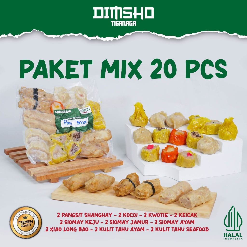 

DIMSUM PAKET MIX 20 PCS II DIMSUM FROZEN PREMIUM HALAL II PAKET MIX 20 PCS 10 VARIANT