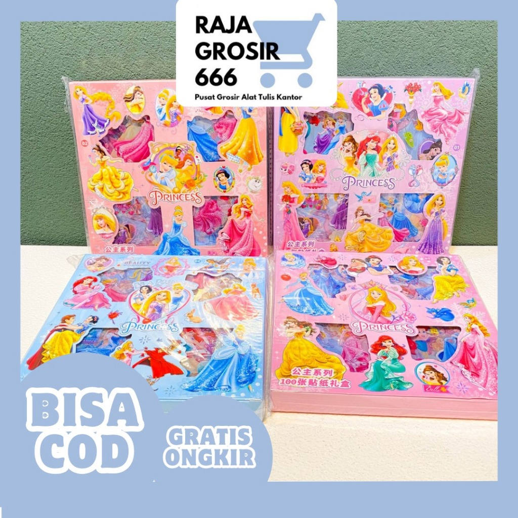 

STIKER 100 LEMBAR GAMBAR PRINCESS ST-1193 MOMO WATERPROOF ISI 100