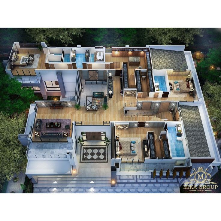 Desain denah rumah 2 lantai dengan konsep klasik