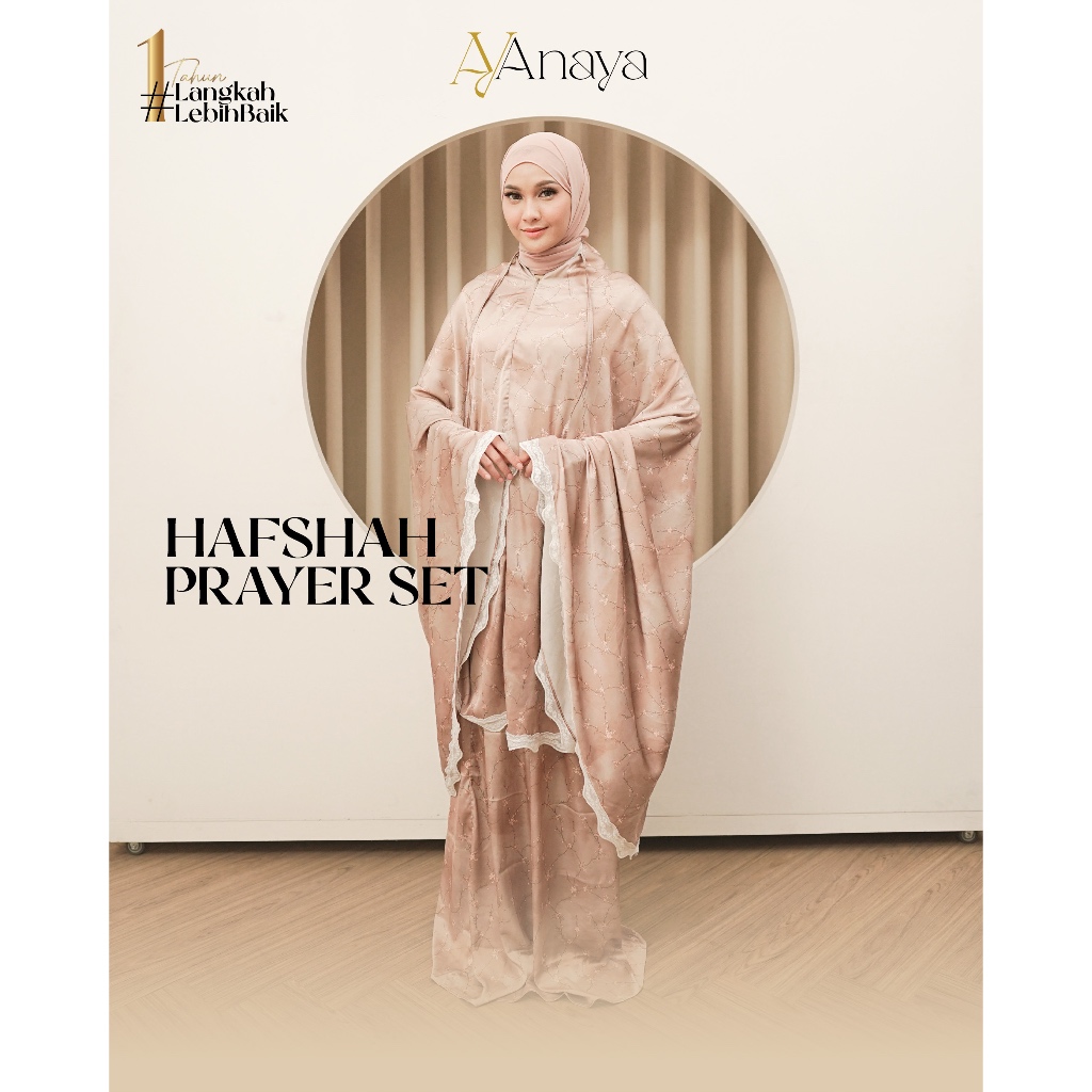 Anaya Hijab - Hafshah Prayer Set - Mukena Dewasa Silk Premium 2 in 1