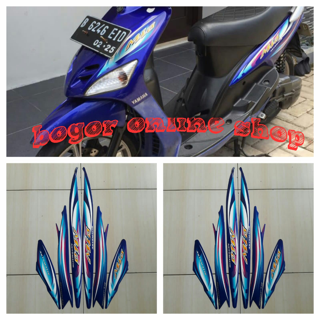 stiker striping motor mio sporty 2007 biru