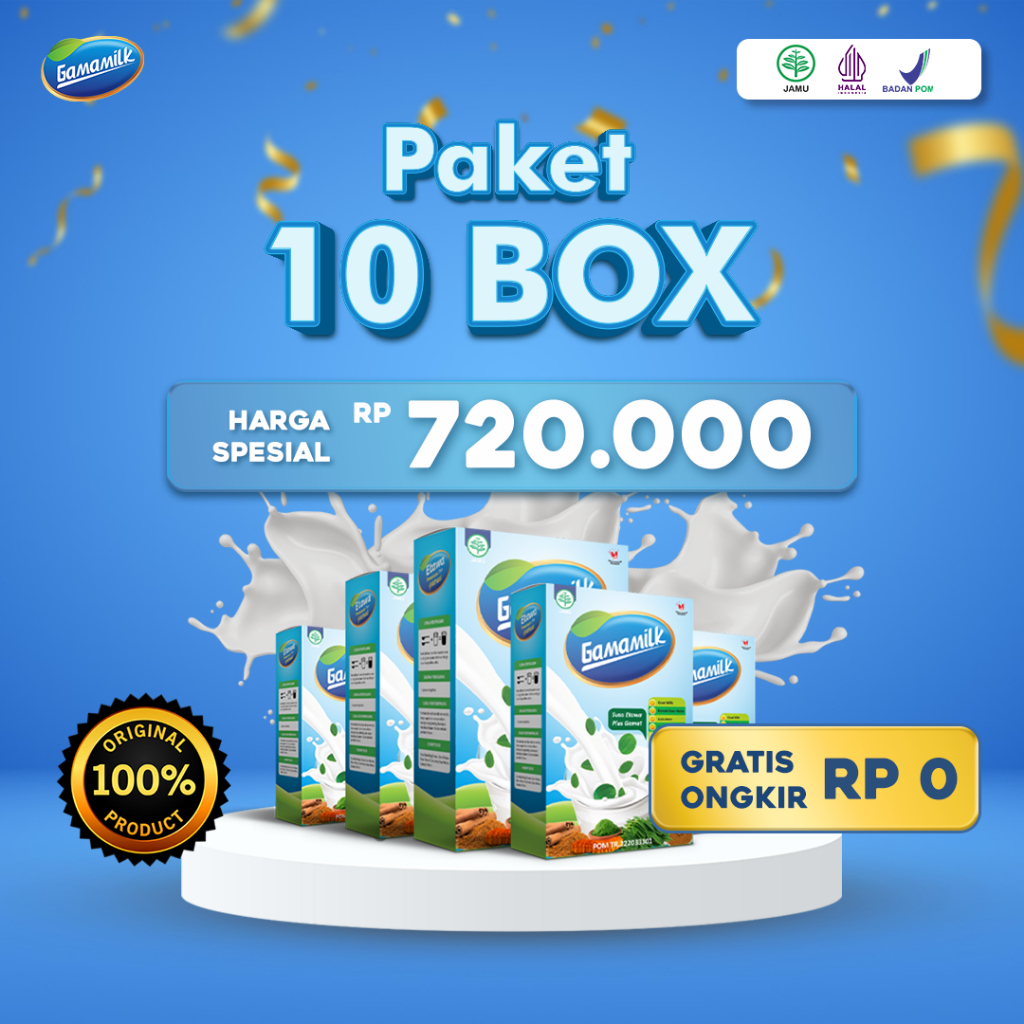 

(10 BOX) GAMAMILK Susu Etawa Paket Hemat Solusi Masalah Sendi dan Tulang