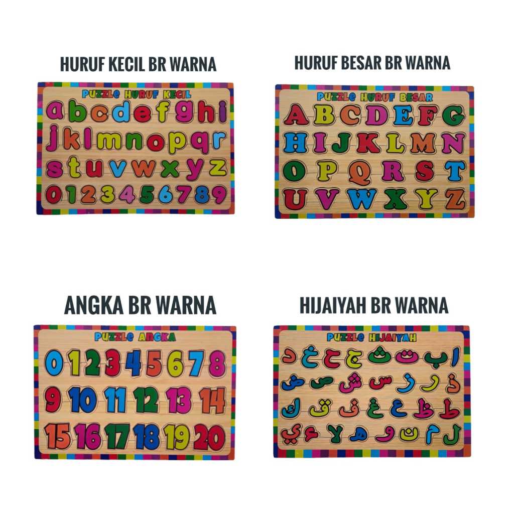BR Warna Huruf Abjad Besar, Huruf Abjad Kecil, Angka dan Hijaiyah