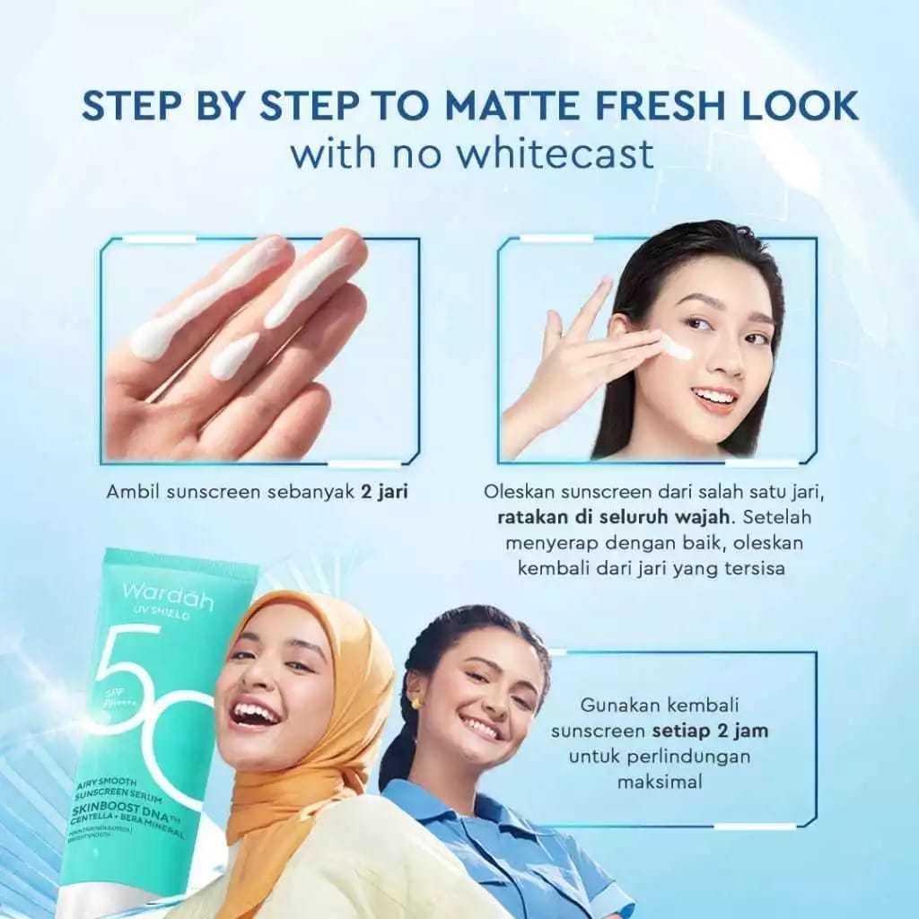 Wardah UV Shield Airy Smooth Sunscreen Serum SPF 50 PA++++ 25ml-sunscream- sun cream
