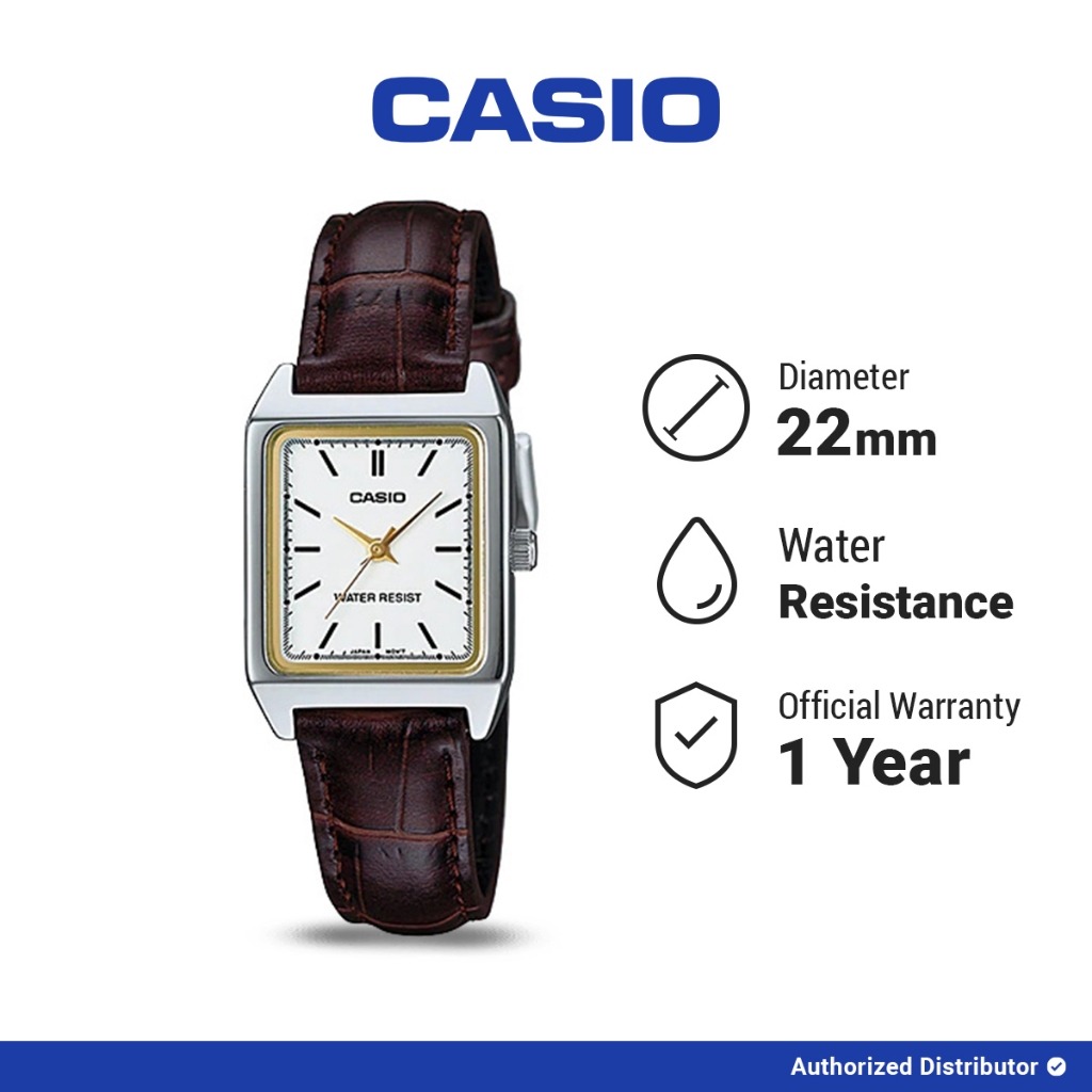 Casio Jam Tangan Wanita General LTP-V007L-7E2UDF Analog Water Resistance Brown