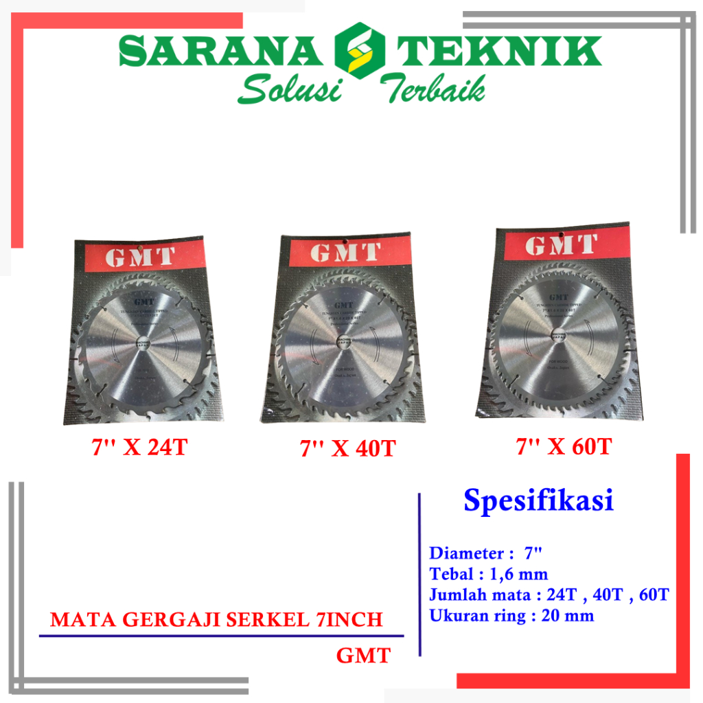 MATA GERGAJI SERKEL KAYU 7 INCH 24T 40T 60T GMT , KYK