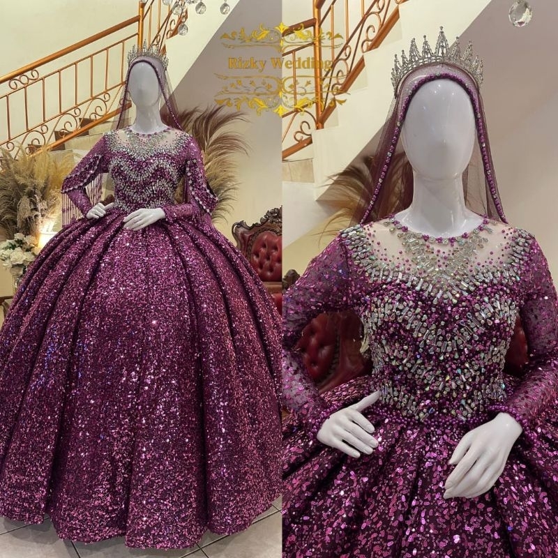 Gaun pengantin premium || Gaun pengantin || Baju pengantin wanita || Gaun pengantin mewah elegan || 