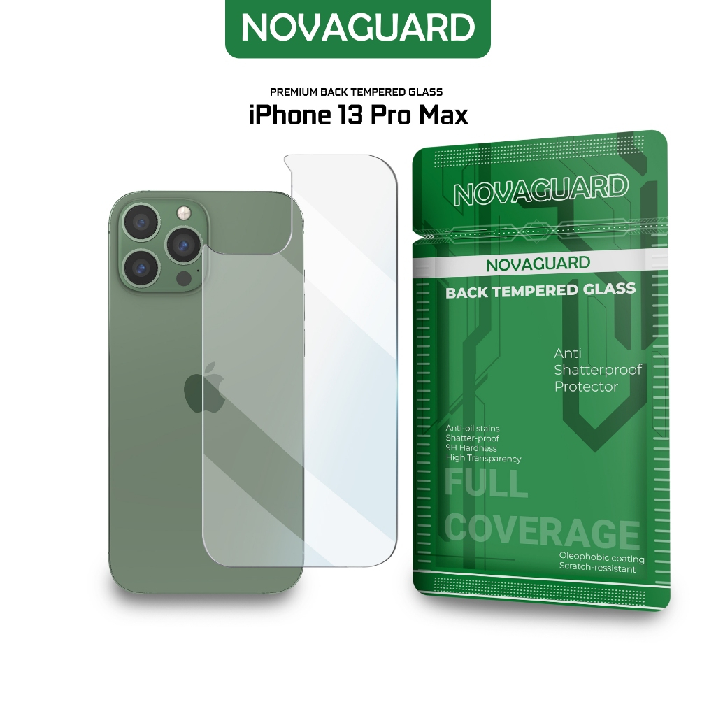 NovaGuard Back Tempered Glass 9H for iPhone 13 Pro Max Anti Gores Belakang Protector Premium