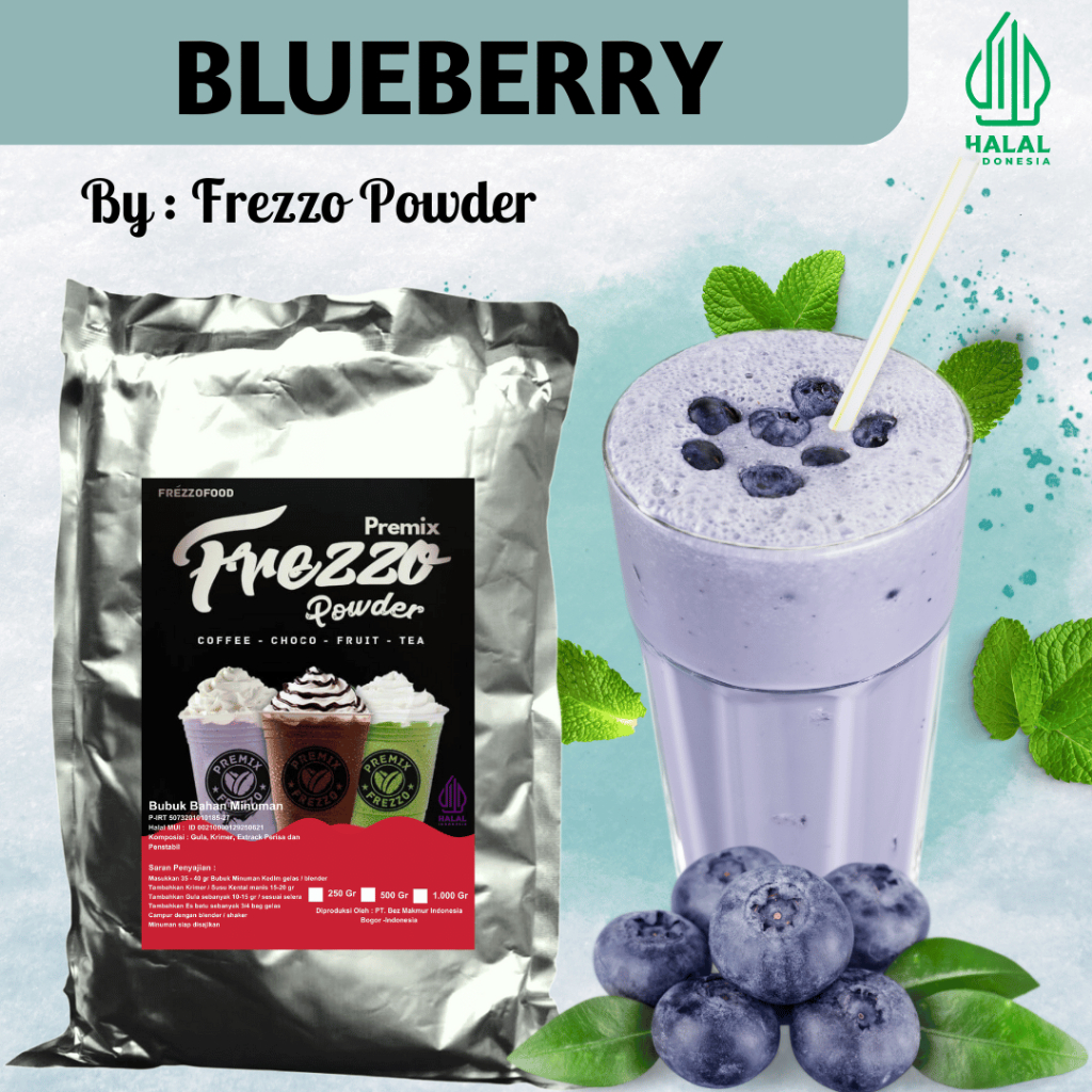 

1 KG FREZZO POWDER RASA BLUEBERRY | BLUERI | 1 KG FREZZO POWDER | BUBUK MINUMAN | POWDER DRINK