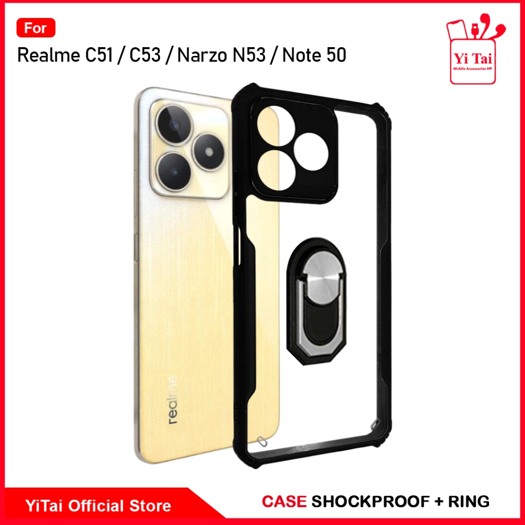 YI TAI - Yc-05 Case + Ring Realme C51 C53 Narzo N53 Note 50