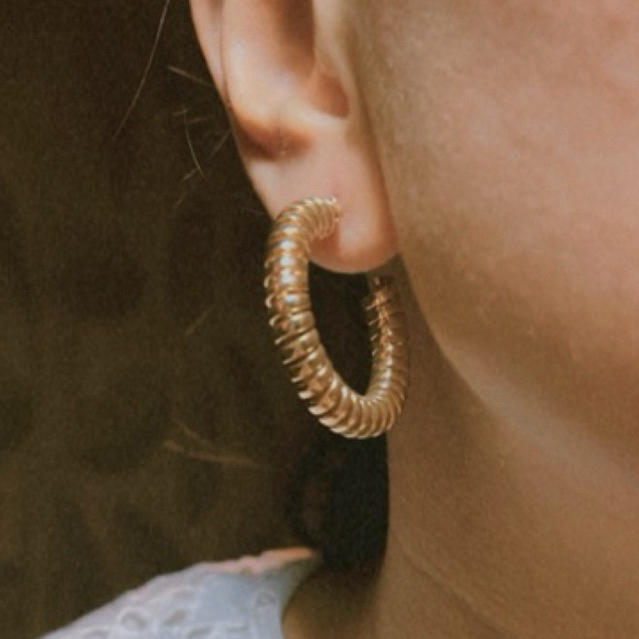 Anting Bulat Emas Spiral