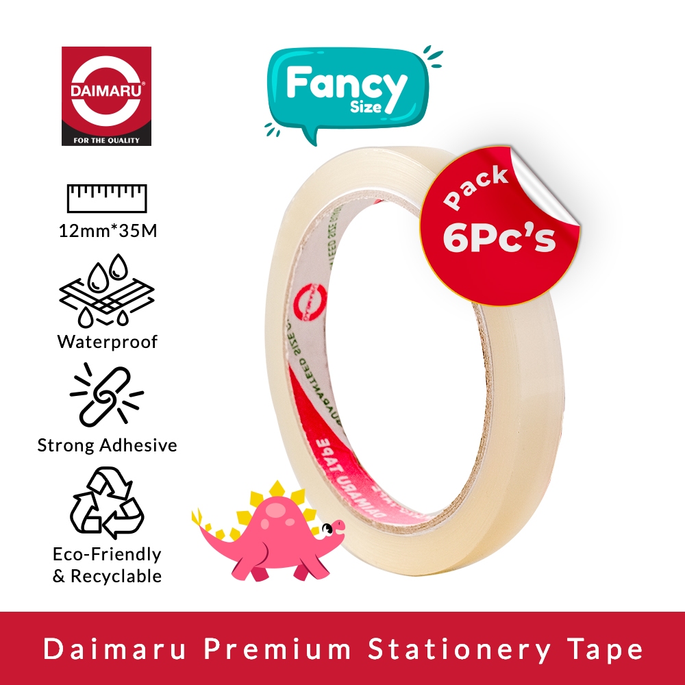 

Daimaru Premium Stationery Tape 12mm x 35 M Fancy 6Pcs