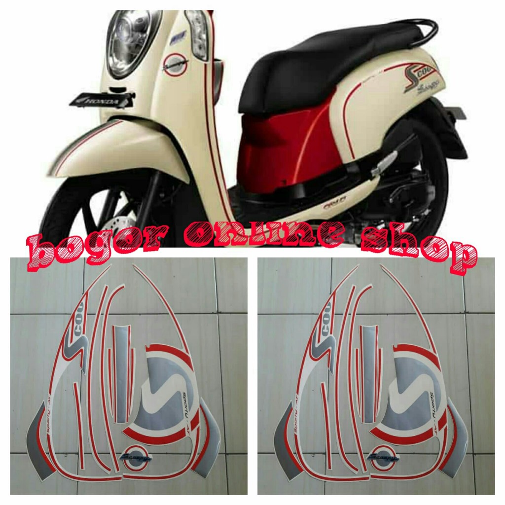 stiker striping body lis motor scoopy sporty 2013 cream