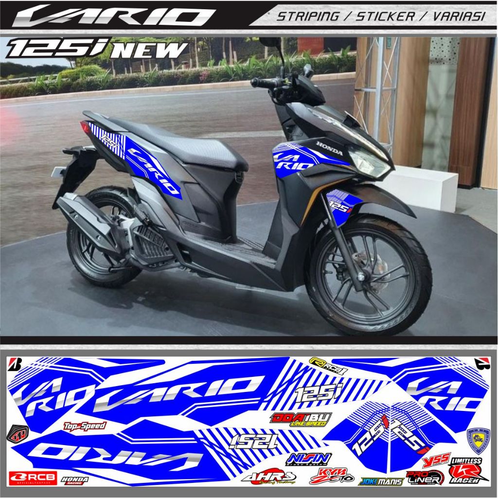 striping stiker motor vario gn2 125 new 2023 2024 variasi / stiker new vario 125 iss cbs