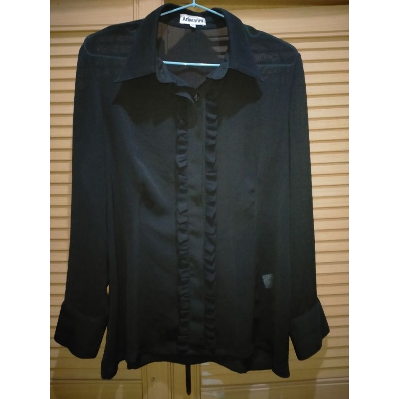 Preloved kemeja hitam transparan