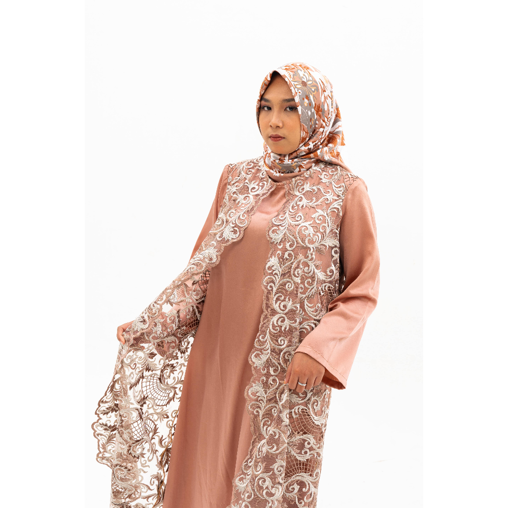 Rose Dress satin silk premium outer brokat