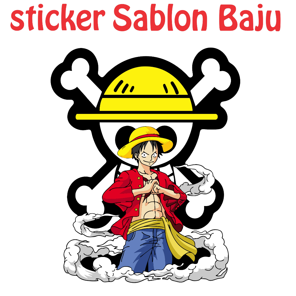 

Sablon Strika Baju Topi Stiker Kain Gambar Luffy