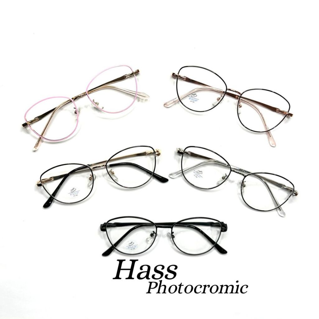 Terlaris Kacamata Cat Eye Photocromic Minus Bluecromic Blueray Hass6656