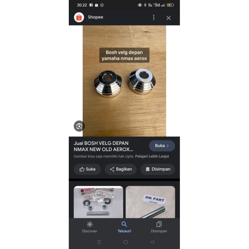 boshingan depan velg aerox