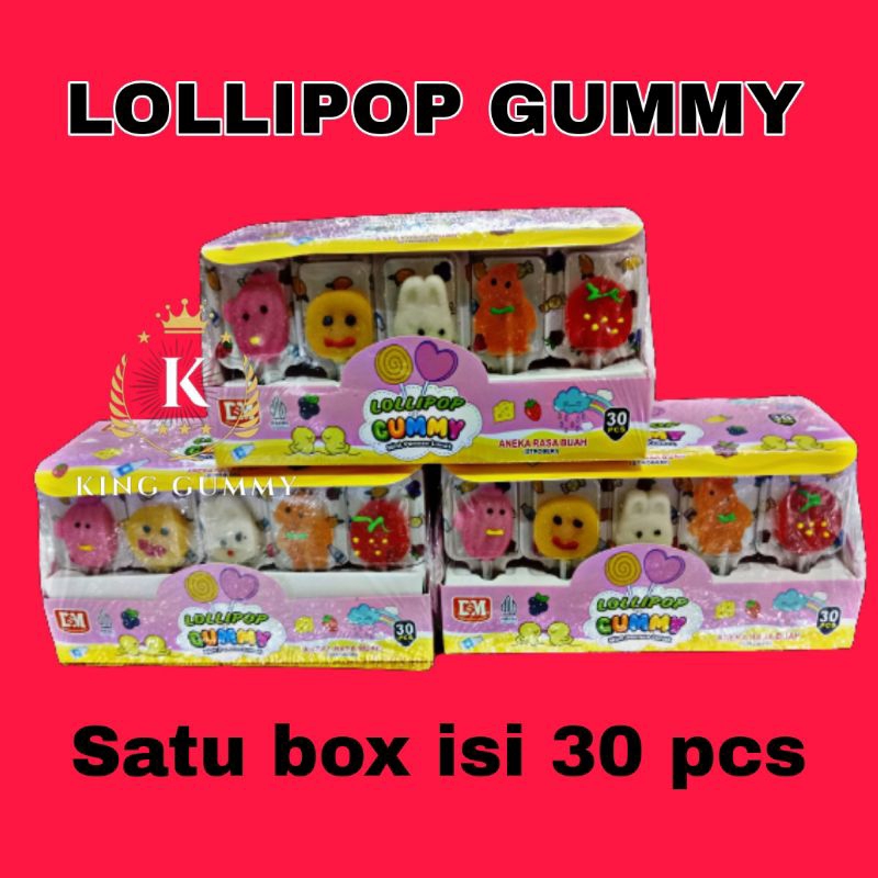 

permen lolipop gummy lunak dsm isi 30 pcs