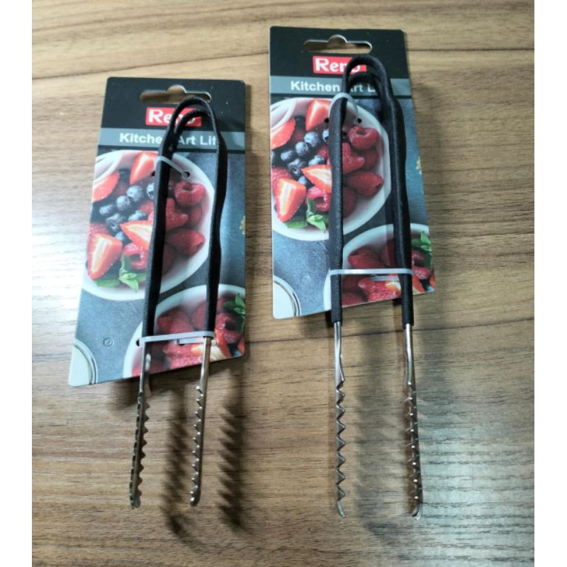 Reno Ice Tong / Food Tong Ice Cube / Sugar Tong / Multi Purpose Tong Black / Alat Capit Pencapit Sta