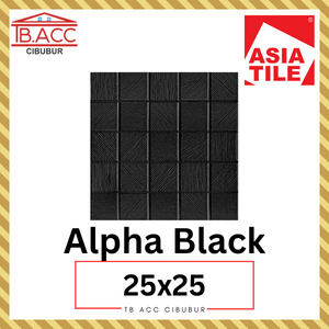 KERAMIK LANTAI KAMAR MANDI HITAM ALPHA BLACK 25X25 ASIA TILE