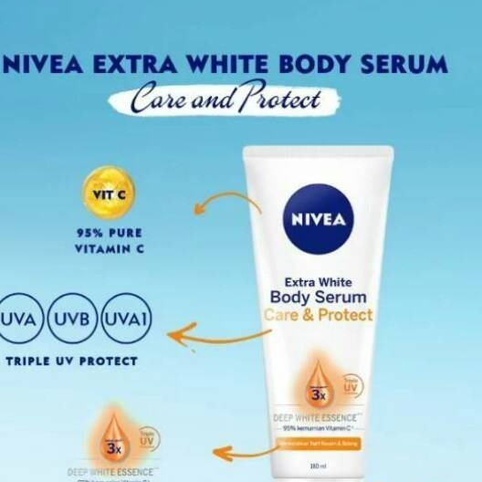 [BUNDLING] NIVEA Body Serum Extra White Care & Protect 180ML | Kojie San Skin Lightening Soap 135gr