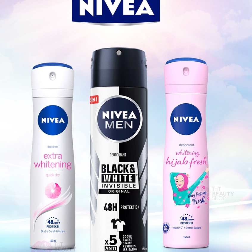 NIVEA Deodorant Extra Whitening Spray - Nivea Hijab Fresh Deodorant Spray - NIVEA MEN Deodorant Invi