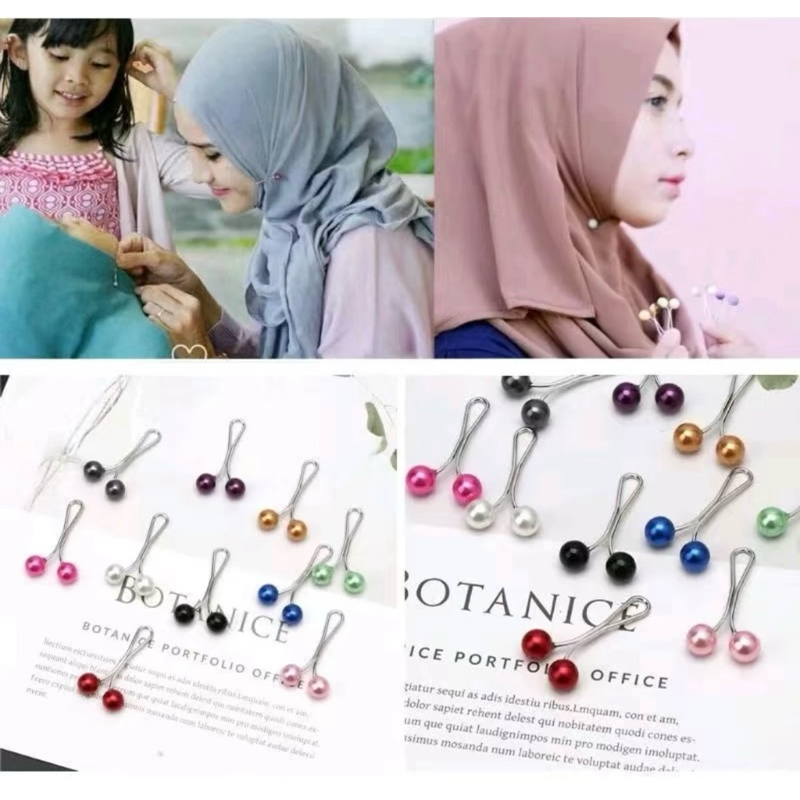 12bh Klip Turki Mutiara / Klip Hijab Turki / Clips Turki / Pin Hijab Turki
