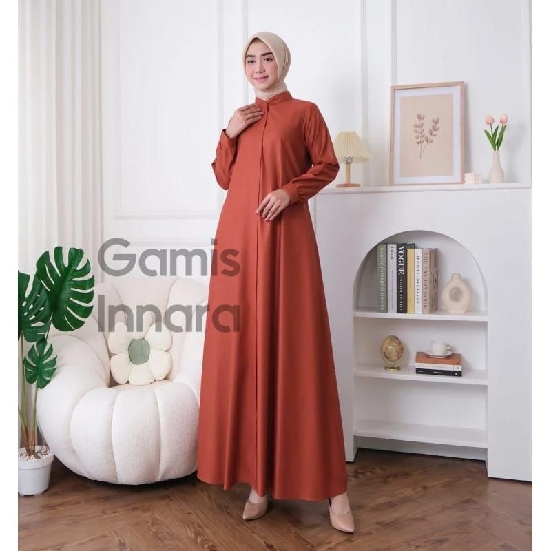 Gamis Katun Polos Berbahan Toyobo simple mewah dan nyaman dipakai