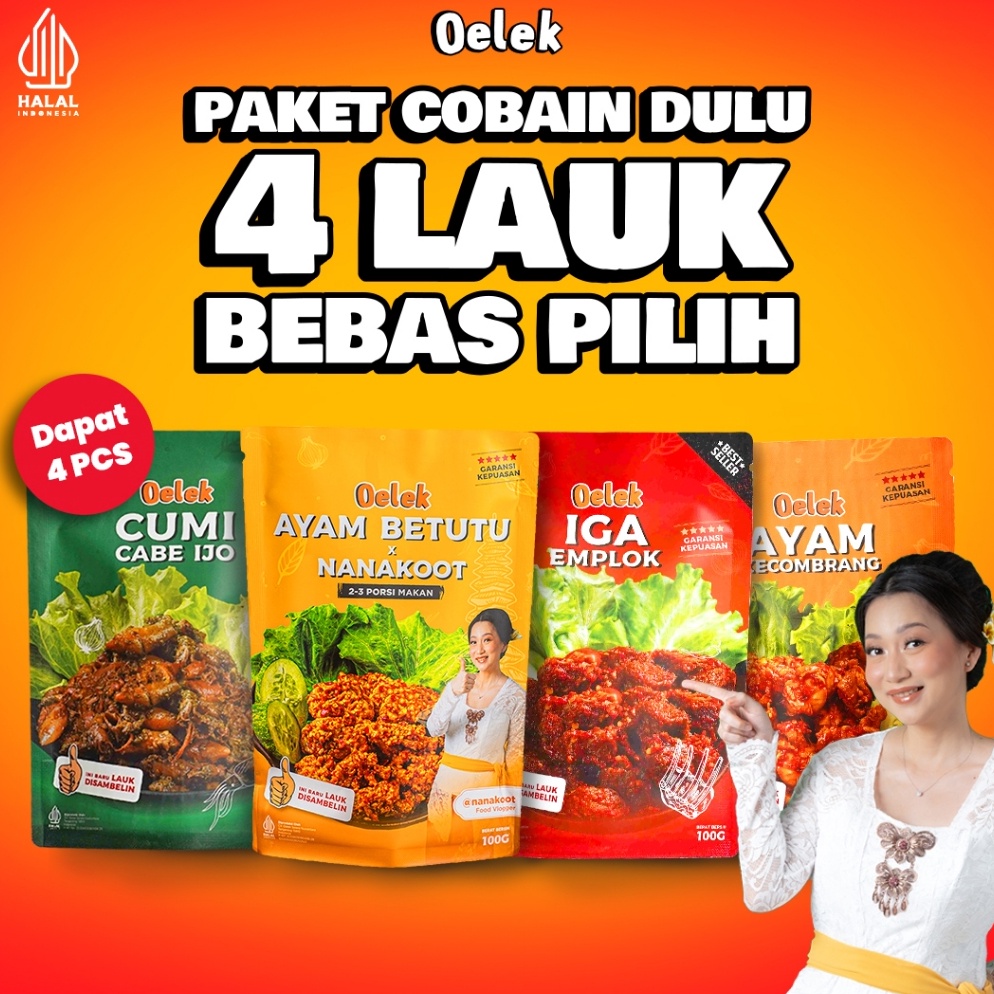

FJY924 GROSIRJAKARTA Oelek Paket Cobain Dulu 4 Lauk Bebas Pilih Iga Emplok Cakalang Balado Cumi Cabe Ijo Ayam Kecombrang LaukSiapSaji