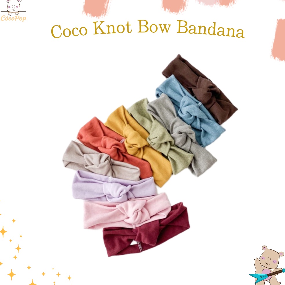 VOD245 TERMURAH Cocopop Baby  Coco Knot Bow Bandana Bayi Balita Perempuan Simpul Polos Newborn    18