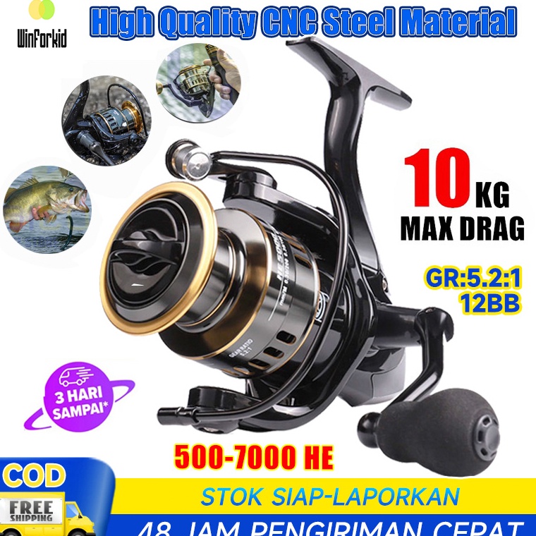 DFC318 ORIGINAL Reel Pancing HE 5  7 1 Kg Reel Pancing Murah Kuat Power Reel Pancing Laut Tarikan Pa
