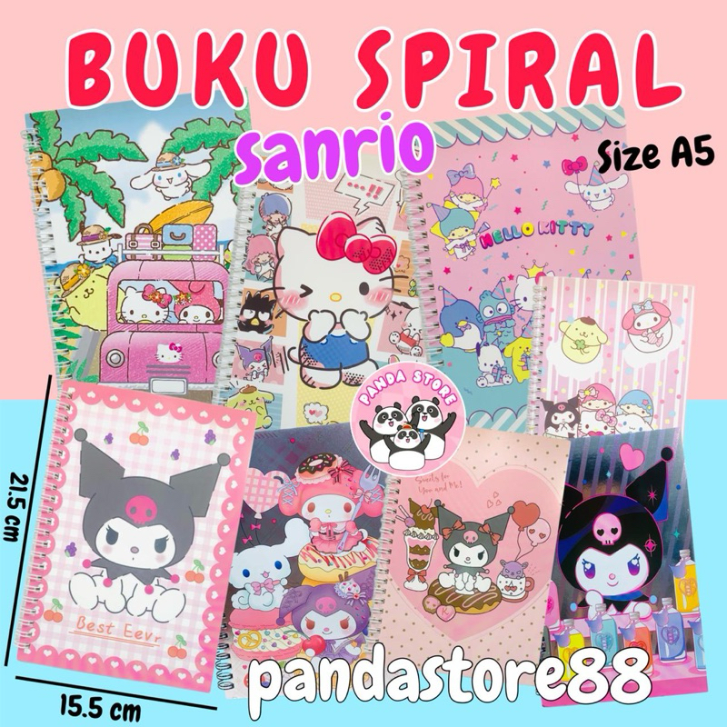 

Buku tulis A5 Notebook ring Sanrioo fancy lucu premium cinamoroll kuromi melody