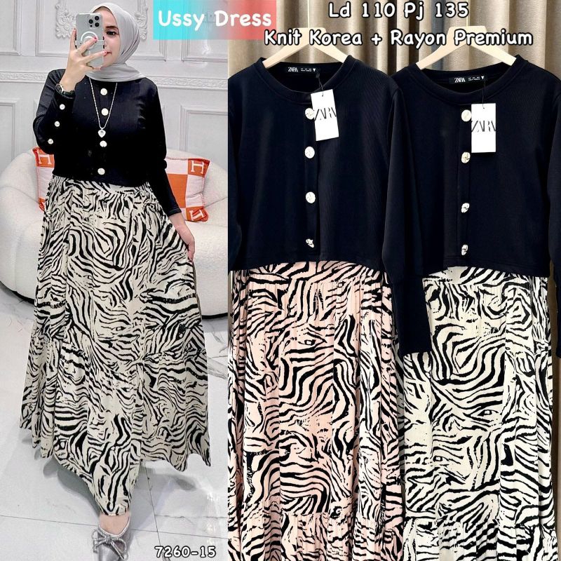 Ready new collection Ussy Dress bahan knit, bisa COD