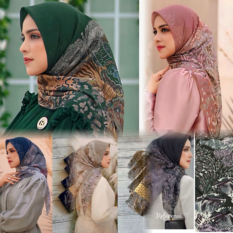 BOSS.HIJAB/ hijab motif BUTTERFLY / hijab segi empat voal motif terbaru / hijab lasercut printing pr