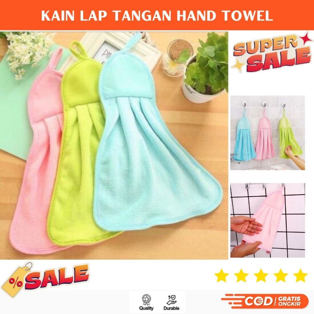 [PROMO BEST SELLER] [COD]Aneka Kain Lap Tangan Hand Towel polos handuk Serbet gantung warna Hijau Pi