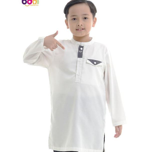 Jukid Naim - Jubah Kids Bani batuta Baju koko selutut Anak Baju koko putih Anak Baju Lebaran Anak co
