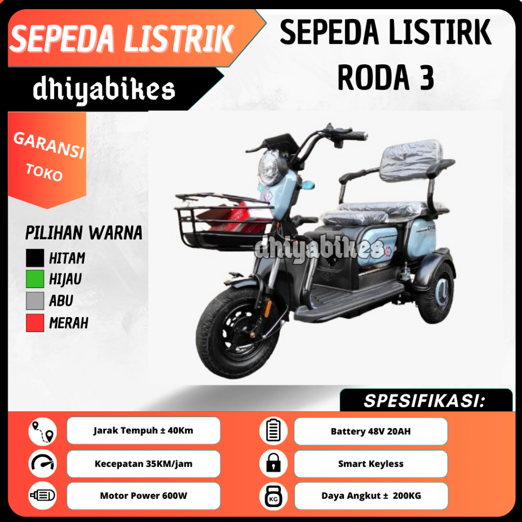 sepeda listrik roda tiga dewasa