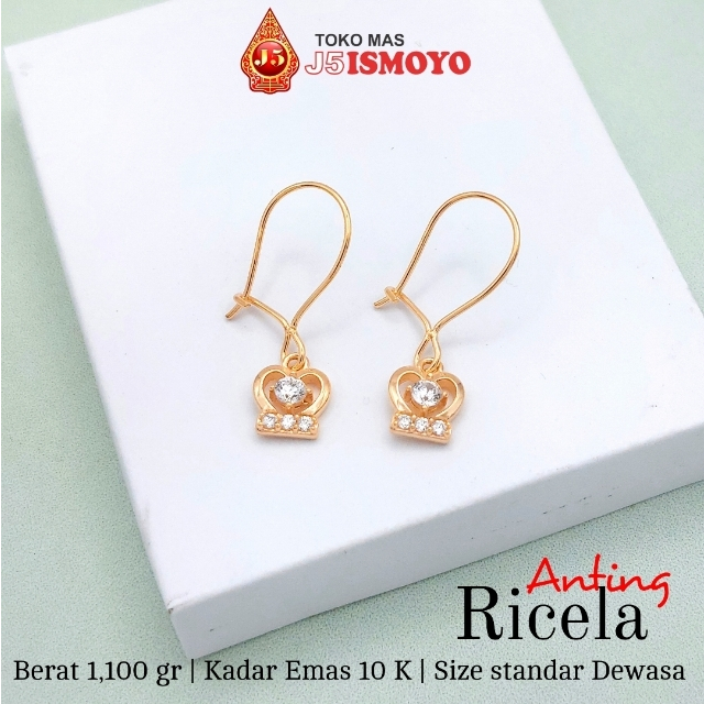 J5 Ismoyo Anting Emas Asli 10 Karat Ricela