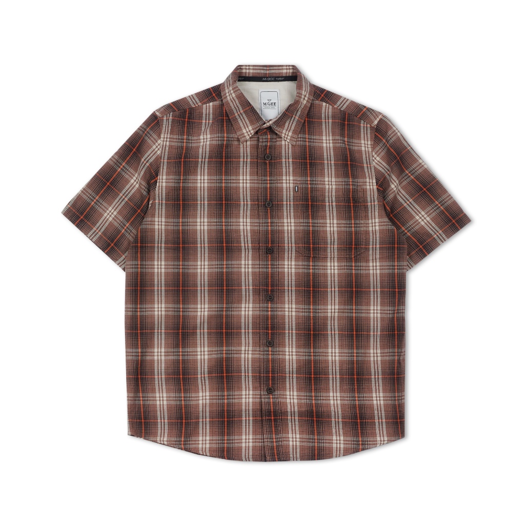 Kemeja MGEE Original - Kemeja Lengan Pendek Kasual Original MGEE Alto 132 Brown