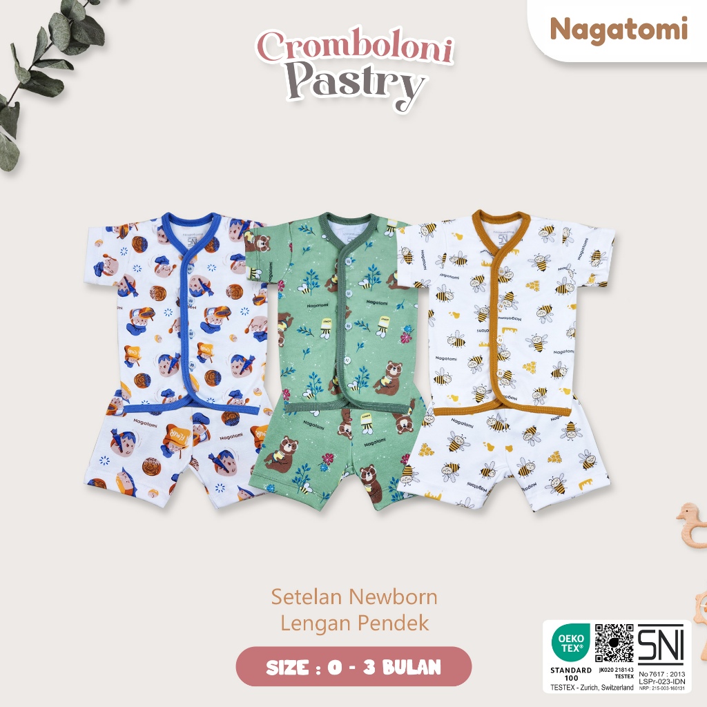 NAGATOMI - Setelan Bayi Lengan Pendek Cromboloni Pastry