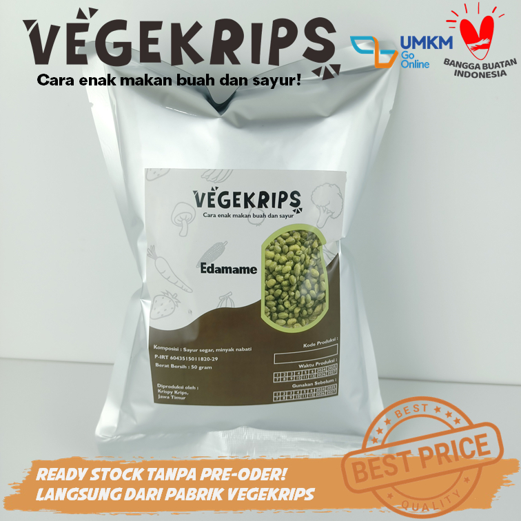 

Keripik Edamame 50 Gr Aluminium Foil VEGEKRIPS