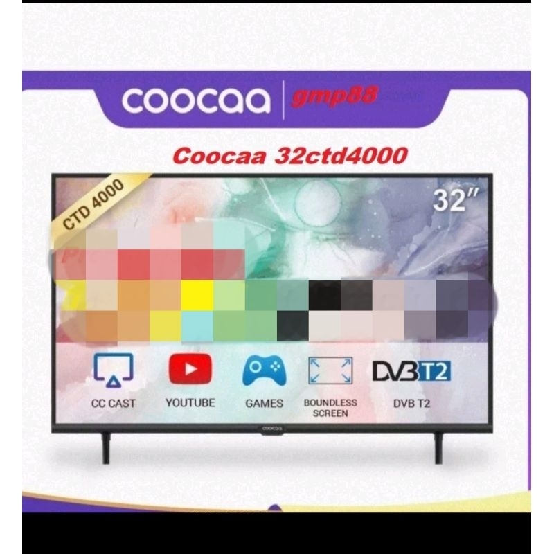 COOCAA LED TV 32inch Smart, TV Digital COOLITA OS 11.0 32CTD4000 KHUSUS BATAM
