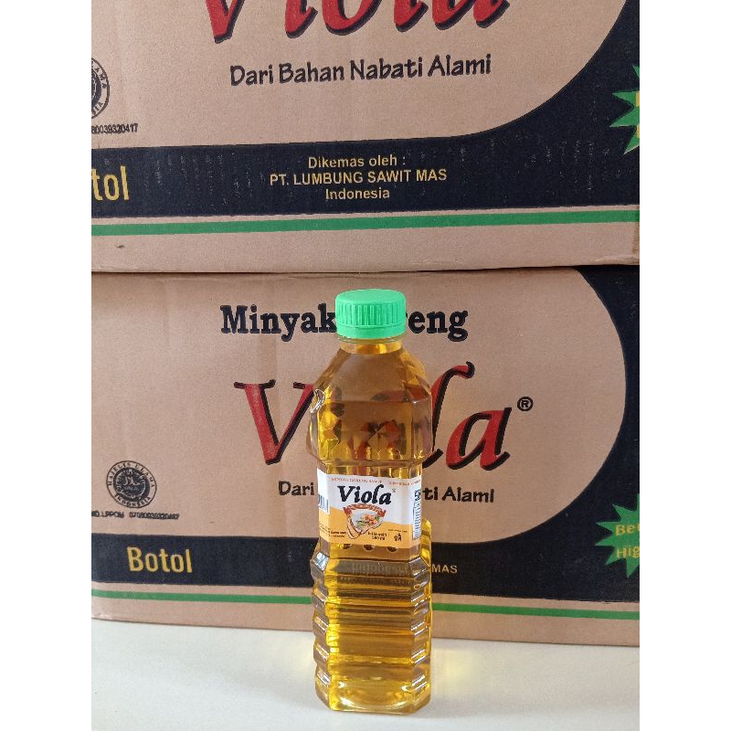 

Minyak goreng Viola 500ml setengah karton isi 12 botol