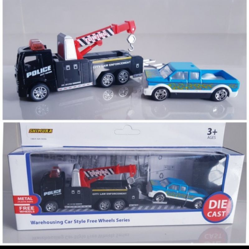 Terbaru Diecast Truk Derek Polisi - Miniatur Mobil Truck Police Car