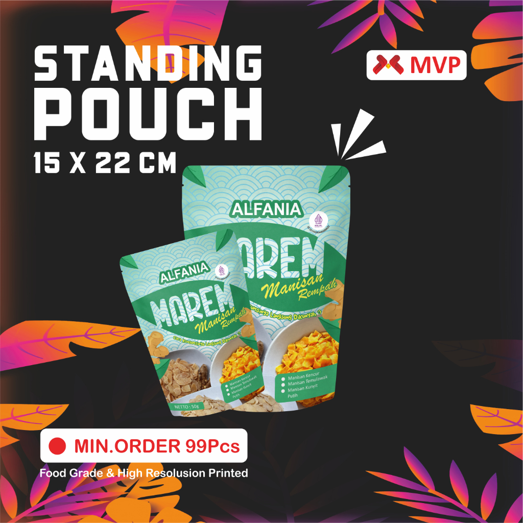 

KEMASAN MAKANAN STANDING POUCH - 15x22cm